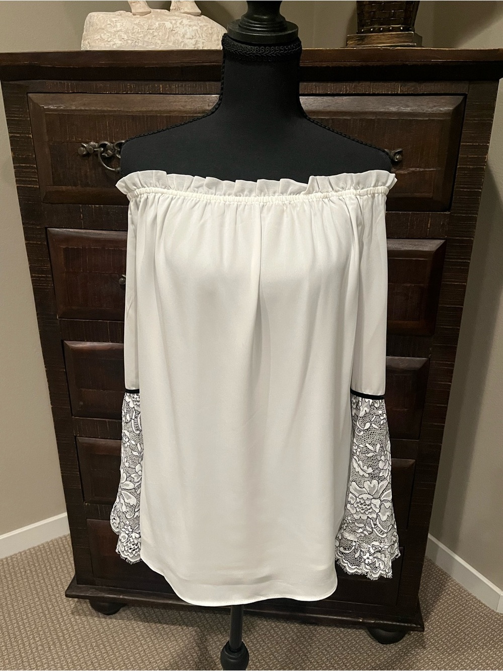 White House Black Market White Off-Shoulder Top